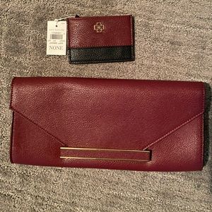 Maroon Ann Taylor Clutch and card case